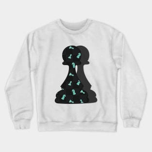 Сhess piece - pawn - black and blue colors pattern Crewneck Sweatshirt